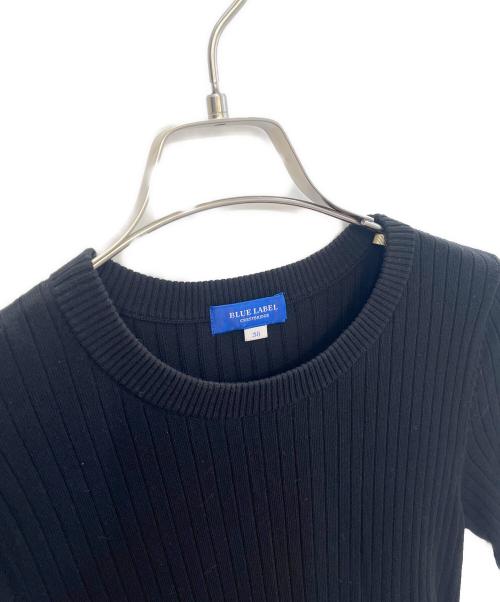 BLUE LABEL CRESTBRIDGE（ブルーレーベルクレストブリッジ）BLUE LABEL CRESTBRIDGE (ブルーレーベルクレストブリッジ) 半袖ワンピース ブラック×ベージュ サイズ:38の古着・服飾アイテム