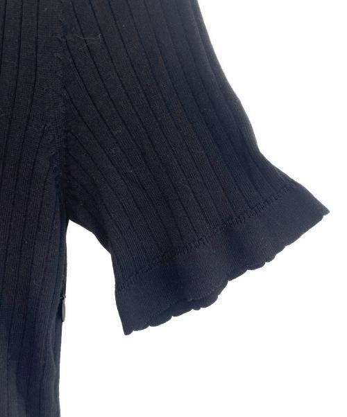 BLUE LABEL CRESTBRIDGE（ブルーレーベルクレストブリッジ）BLUE LABEL CRESTBRIDGE (ブルーレーベルクレストブリッジ) 半袖ワンピース ブラック×ベージュ サイズ:38の古着・服飾アイテム