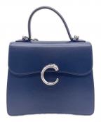 Cartierカルティエ）の古着「トップハンドルバッグ スモール」｜ネイビー