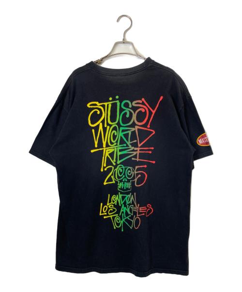 stussy（ステューシー）stussy (ステューシー) MASTERPIECE (マスターピース) STUSSY WORLD TRIBE 2005 Tシャツ ブラック サイズ:Lの古着・服飾アイテム