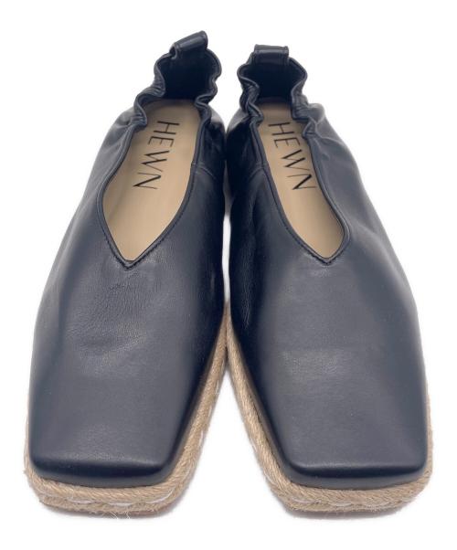 HEWN（ヒューン）hewn (ヒューン) シューズ ブラック サイズ:24の古着・服飾アイテム