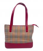 BURBERRYバーバリー）の古着「トートバッグ」｜ベージュ×レッド