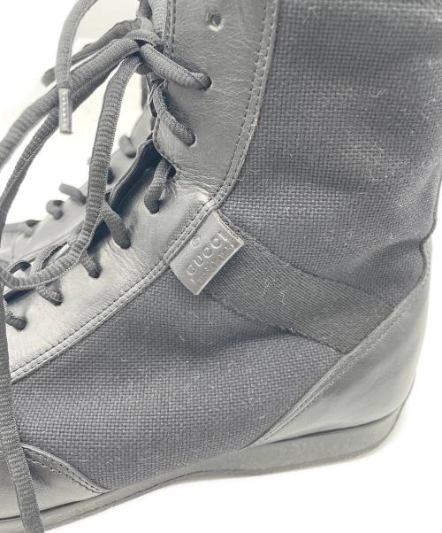 GUCCI（グッチ）GUCCI (グッチ) レースアップブーツ ブラック サイズ:42 1/2の古着・服飾アイテム