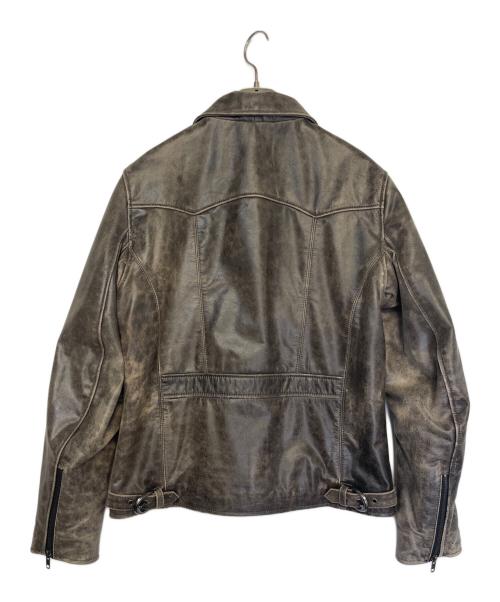 Liugoo Leathers（リューグーレザーズ）LIUGOO LEATHERS (リューグーレザーズ) レザージャケット グレー サイズ:Lの古着・服飾アイテム