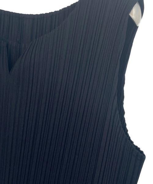 PLEATS PLEASE（プリーツプリーズ）PLEATS PLEASE (プリーツプリーズ) ノースリーブワンピース ブラック サイズ:5の古着・服飾アイテム