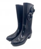 CHANELシャネル）の古着「カメリアレインブーツ」｜ブラック