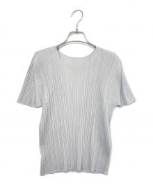 PLEATS PLEASE（プリーツプリーズ）の古着「半袖ブラウス」｜グレー