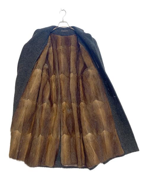 YANASE collection（ヤナセコレクション）YANASE collection (ヤナセコレクション) ウールコート グレー×ブラウン サイズ:表記無の古着・服飾アイテム