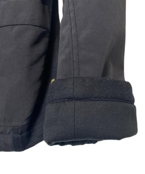 ARMANI JEANS（アルマーニジーンズ）ARMANI JEANS (アルマーニジーンズ) ARMANI JEANS アルマーニジーンズ ウール切り替え テーラードジャケット 30 anniversario jacket エンブレム刺繍入り ブラック サイズ:XSの古着・服飾アイテム