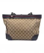 GUCCIグッチ）の古着「トートバッグ」｜ベージュ×ブラウン