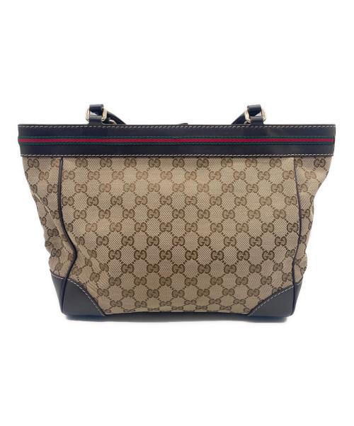 GUCCI（グッチ）GUCCI (グッチ) トートバッグ ベージュ×ブラウンの古着・服飾アイテム