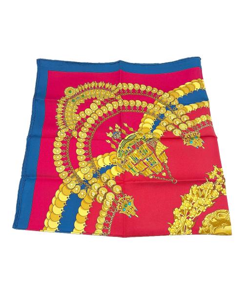 HERMES（エルメス）HERMES (エルメス) シルクスカーフ ブルー×レッドの古着・服飾アイテム