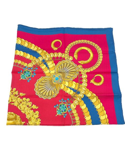 HERMES（エルメス）HERMES (エルメス) シルクスカーフ ブルー×レッドの古着・服飾アイテム