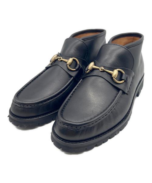 GUCCI（グッチ）GUCCI (グッチ) モカシンブーツ ブラック サイズ:37 1/2の古着・服飾アイテム