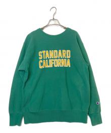Champion REVERSE WEAVE（チャンピオン リバース ウィーブ）の古着「クルーネックスウェット」｜グリーン