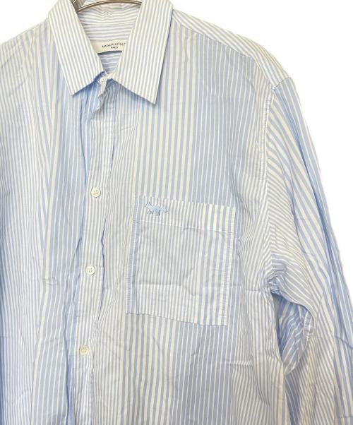 maison kitsune（メゾンキツネ）MAISON KITSUNE (メゾンキツネ) 長袖シャツ ブルー×ホワイト サイズ:41の古着・服飾アイテム