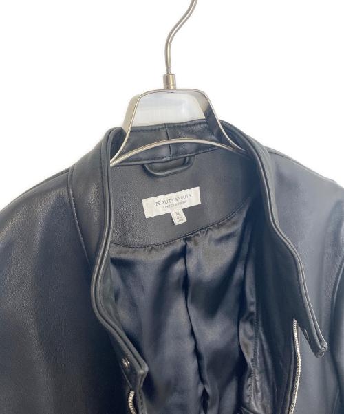 BEAUTY&YOUTH（ビューティーアンドユース）BEAUTY&YOUTH (ビューティーアンドユース) シングルライダースジャケット ブラック サイズ:XLの古着・服飾アイテム