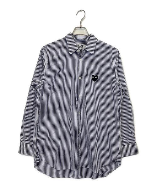 PLAY COMME des GARCONS（プレイコムデギャルソン）PLAY COMME des GARCONS (プレイコムデギャルソン) 長袖シャツ ブルー×ホワイト サイズ:Lの古着・服飾アイテム