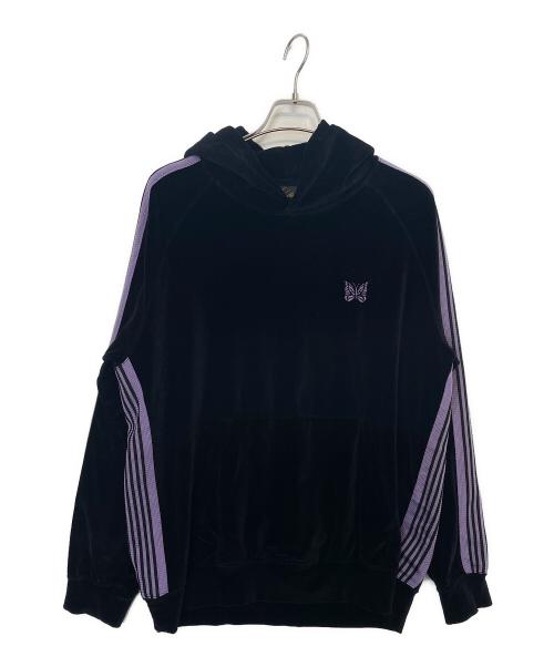 Needles（ニードルズ）Needles (ニードルズ) ベロアパーカー ブラック×パープル サイズ:L 未使用品の古着・服飾アイテム