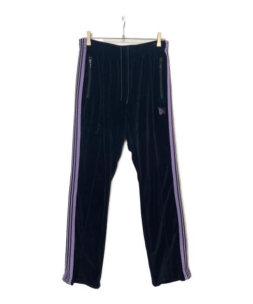 Needles（ニードルズ）Needles (ニードルズ) ベロアナロートラックパンツ ブラック×パープル サイズ:Mの古着・服飾アイテム