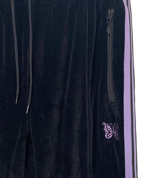 Needles（ニードルズ）Needles (ニードルズ) ベロアナロートラックパンツ ブラック×パープル サイズ:Mの古着・服飾アイテム