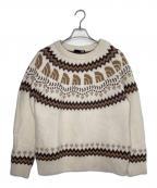 THE NORTH FACEザ ノース フェイス）の古着「THE NORTH FACE ザ ノース フェイス HALF DOME NORDIC SWEATER ハーフドームノルディックセーター ニット セーター ラグラン」｜ホワイト×ブラウン