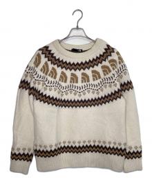 THE NORTH FACE（ザ ノース フェイス）の古着「THE NORTH FACE ザ ノース フェイス HALF DOME NORDIC SWEATER ハーフドームノルディックセーター ニット セーター ラグラン」｜ホワイト×ブラウン
