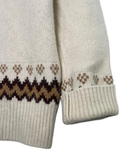 THE NORTH FACE（ザ ノース フェイス）THE NORTH FACE THE NORTH FACE ザ ノース フェイス HALF DOME NORDIC SWEATER ハーフドームノルディックセーター ニット セーター ラグラン ホワイト×ブラウン サイズ:Lの古着・服飾アイテム