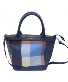 BLUE LABEL CRESTBRIDGE（ブルーレーベルクレストブリッジ）の古着「2WAYバッグ」｜ネイビー×スカイブルー