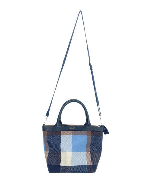 BLUE LABEL CRESTBRIDGE（ブルーレーベルクレストブリッジ）BLUE LABEL CRESTBRIDGE (ブルーレーベルクレストブリッジ) 2WAYバッグ ネイビー×スカイブルーの古着・服飾アイテム