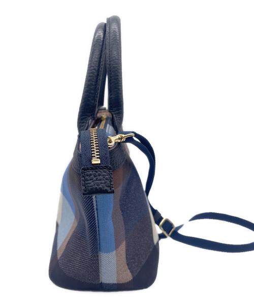 BLUE LABEL CRESTBRIDGE（ブルーレーベルクレストブリッジ）BLUE LABEL CRESTBRIDGE (ブルーレーベルクレストブリッジ) 2WAYバッグ ネイビー×スカイブルーの古着・服飾アイテム