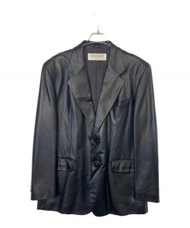 中古・古着通販】BALMAIN (バルマン) レザーテーラードジャケット