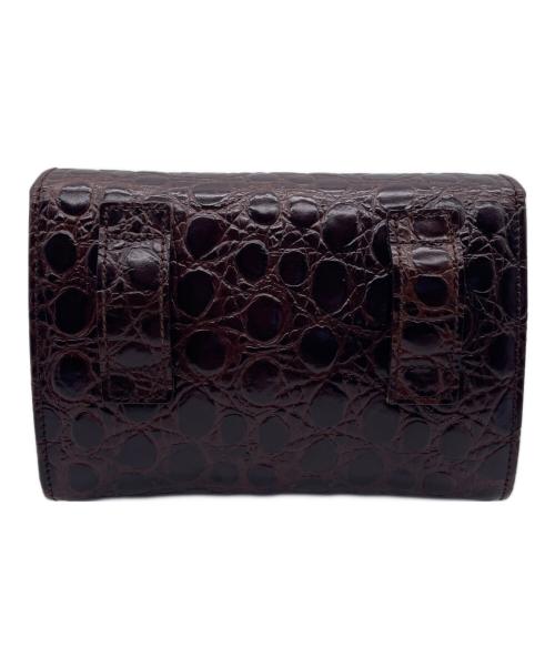 Salvatore Ferragamo（サルヴァトーレ フェラガモ）Salvatore Ferragamo (サルヴァトーレ フェラガモ) 型押しポシェット ブラウンの古着・服飾アイテム