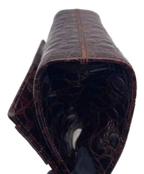 Salvatore Ferragamo（サルヴァトーレ フェラガモ）Salvatore Ferragamo (サルヴァトーレ フェラガモ) 型押しポシェット ブラウンの古着・服飾アイテム