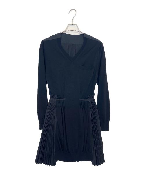 sacai（サカイ）sacai (サカイ) 長袖ワンピース ブラック サイズ:2の古着・服飾アイテム