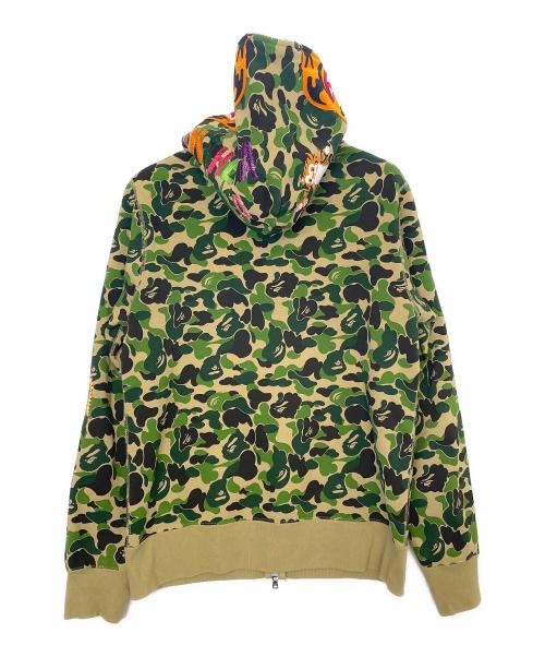 A BATHING APE（ア ベイシング エイプ）A BATHING APE (ア ベイシング エイプ) ジップパーカー ベージュ×グリーン サイズ:Lの古着・服飾アイテム