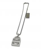 GIVENCHYジバンシィ）の古着「スクエアロゴネックレス」｜シルバー