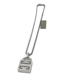 GIVENCHY（ジバンシィ）の古着「スクエアロゴネックレス」｜シルバー