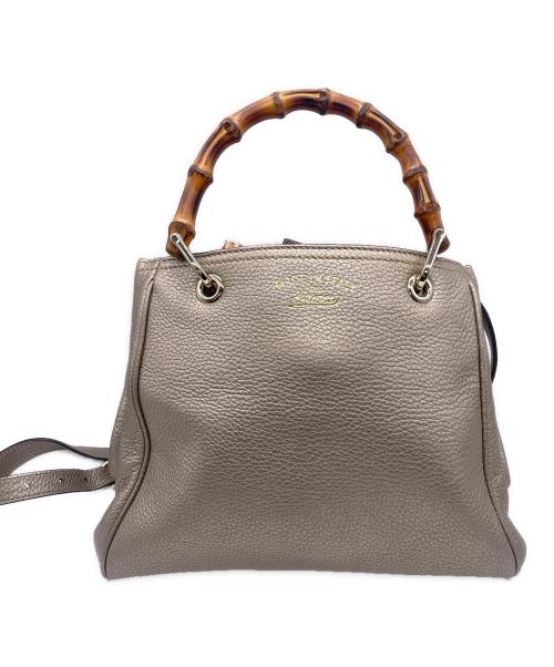 GUCCI（グッチ）GUCCI (グッチ) ハンドバッグ ベージュ×ブラウンの古着・服飾アイテム