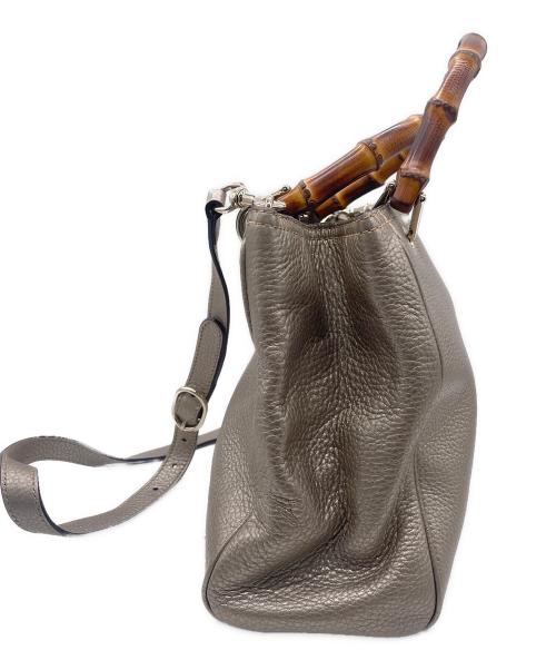 GUCCI（グッチ）GUCCI (グッチ) ハンドバッグ ベージュ×ブラウンの古着・服飾アイテム