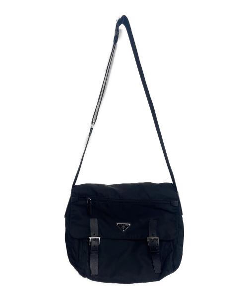 PRADA（プラダ）PRADA (プラダ) ナイロンメッセンジャーバッグ ブラックの古着・服飾アイテム