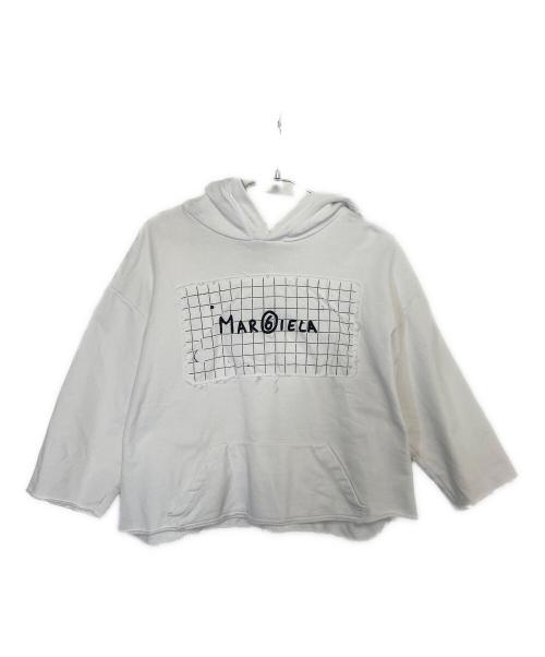 MM6 Maison Margiela（エムエムシックスメゾンマルジェラ）MM6 Maison Margiela (エムエムシックスメゾンマルジェラ) プルオーバーパーカー ホワイト サイズ:14の古着・服飾アイテム