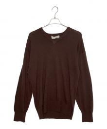 COMME des GARCONS HOMME（コムデギャルソン オム）の古着「COMME des GARCONS HOMME コムデギャルソン オム 80年代 Vネック ニット セーター」｜ブラウン