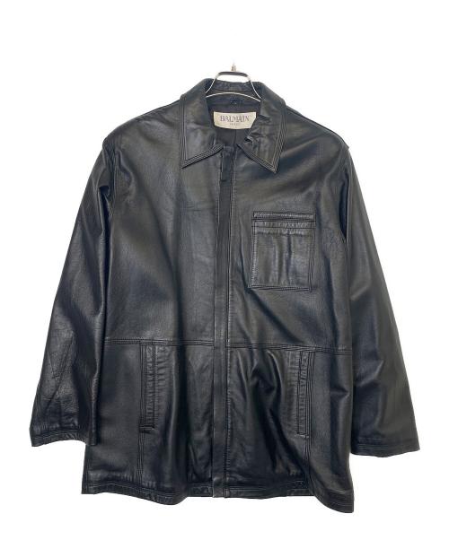BALMAIN（バルマン）BALMAIN (バルマン) ラムレザージャケット ブラック サイズ:記載不明の古着・服飾アイテム