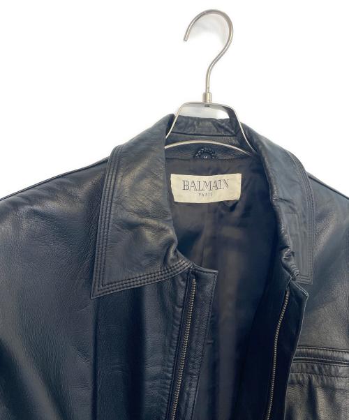 BALMAIN（バルマン）BALMAIN (バルマン) ラムレザージャケット ブラック サイズ:記載不明の古着・服飾アイテム