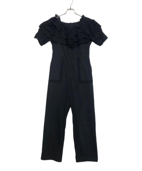 SEVEN TEN by MIHO KAWAHITO（セブン テン バイ ミホ カワヒト）SEVEN TEN by MIHO KAWAHITO (セブン テン バイ ミホ カワヒト) コットンレースオールインワン ブラック サイズ:Mの古着・服飾アイテム