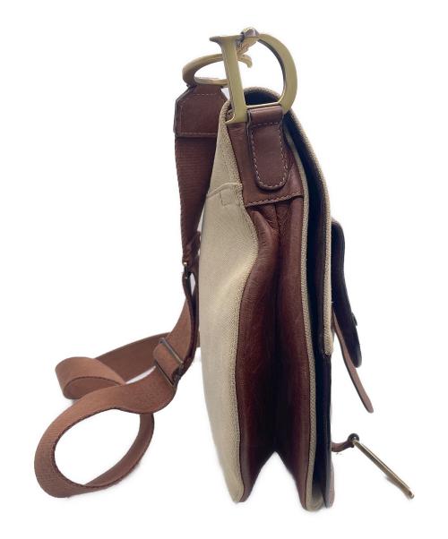 Christian Dior（クリスチャン ディオール）Christian Dior (クリスチャン ディオール) サドルバッグ アイボリー×ブラウンの古着・服飾アイテム