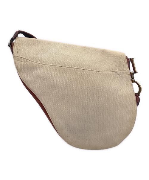 Christian Dior（クリスチャン ディオール）Christian Dior (クリスチャン ディオール) サドルバッグ アイボリー×ブラウンの古着・服飾アイテム