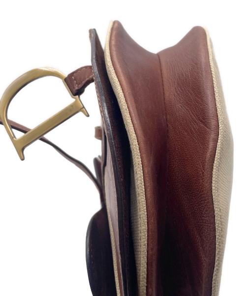 Christian Dior（クリスチャン ディオール）Christian Dior (クリスチャン ディオール) サドルバッグ アイボリー×ブラウンの古着・服飾アイテム
