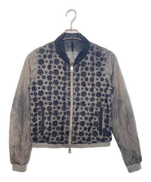 MONCLER（モンクレール）MONCLER (モンクレール) フラワーレースナイロンジャケット グレーの古着・服飾アイテム